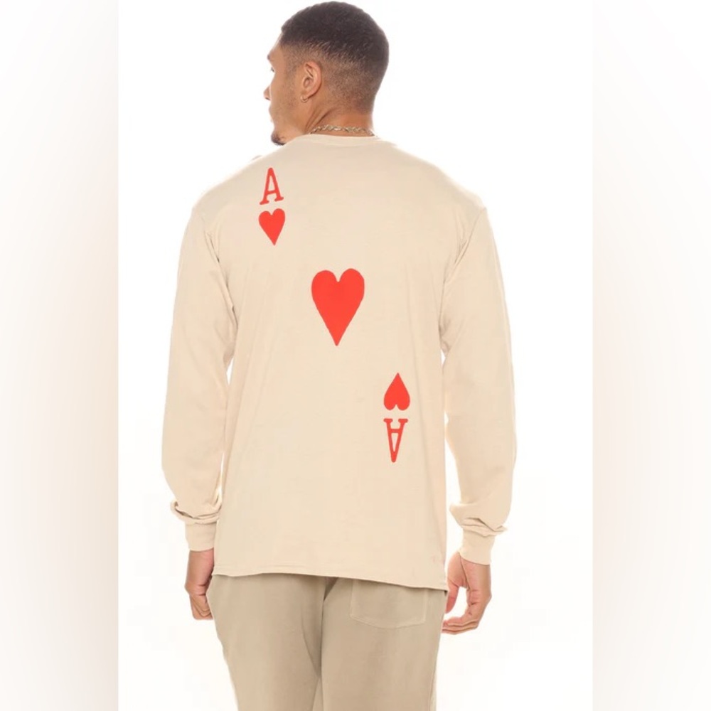Ace of Hearts Beige Long Sleeve Shirt